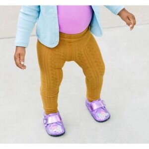 Pediped Olivia Floral Lavender Shimmer Leather Mary Jane Shoes, 12-18‎ mo.